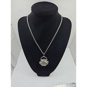 Xanadu Flower Basket Silver Tone Pendant Necklace Watch Quartz New Battery Rare